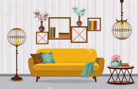 Connected via strange adapters and relying on the television's speaker to put out beeps and boops, these games were. Interior Living Room Vector Illustration In Flat Design With Royalty Free Cliparts Vectors And Stock Illustration Image 77784164