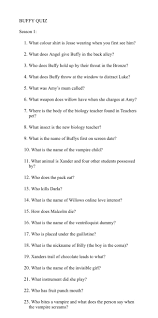 Questions on buffy the vampire slayer. What Colour Is Quiz Questions
