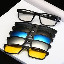 1x Sport Outdoor Rx Eyeglass Frames With 5x Sunglasses Magnetic Clip On Lens Uv Ebay Mens Glasses Frames Clip On Sunglasses Magnetic Sunglasses