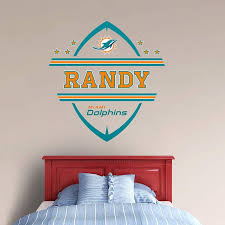 Miami Dolphins Personalized Name Wall Decal Shop Fathead For Wall Art Decor Miami Dolphins Miami Dolphins Funny Dolphin Bedroom