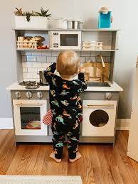 Diy Play Kitchen Backsplash Play Kitchen Kids Play Kitchen Diy Kids Kitchen