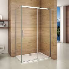 Aica Frameless Sliding Shower Enclosure Door Tray Walk In Glass Screen Cubicle Ebay Shower Enclosure Shower Enclosure Doors Walk In Shower Enclosures