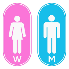 Conjunto de señales de baño público de mujer y hombre. Baño puerta  pictogramas vector ilustración | Vector Premium