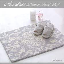 ダマスク柄マット 洗面台下マット キッチンマット 玄関マット50 70cm 日本製 アカンサス グレー ダマスク柄 ダマスク アカンサス