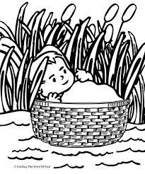 Baby moses basket coloring page. Pin On Coloring And Activity Pages
