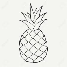 Black And White Outline Outline Black And White Image Of A Pineapple Pineapple Drawing Fruits Drawing Pineapple Vector