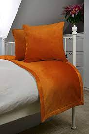 The optimal quality burnt orange blanket available here are made using the finest fabrics to ensure that you stay warm but not at the cost of skin rashes or other irritations such as wool unraveling. Mcalister Textiles Set Of 2 Luxury Velvet Cushions Covers Bed Runner Bedding Set Choice Of