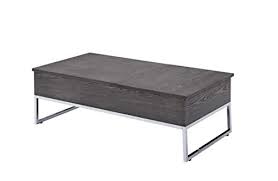 The concrete and wood combo is such a dream, isn't it? Benjara Wooden Coffee Table With Two Lift Tops Gray And Chrome From Benjara Accuweather Shop