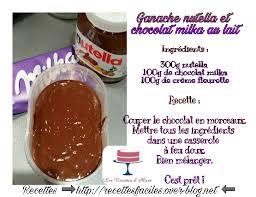 Ganache Nutella Milka Les Recettes D Alicia Nutella Recette De Ganache Ganache Au Nutella