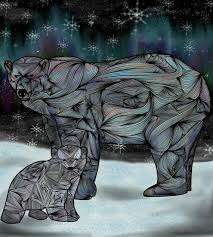 Polar Bears Abstract Animal Professional 8 X 10 Matte Or Glossy Art Print Wild Snow Winter Ben Geiger Animal Illustration Abstract Animal Art Abstract Animals