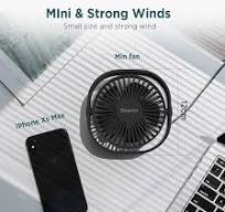 EasyAcc USB Ventilator, Mini Ventilator,Leise USB Tischventilator mit 2  Jahre Garantie,Starker Exquisit Lüfter und 3 Geschwindigkeiten,360 Grad ...