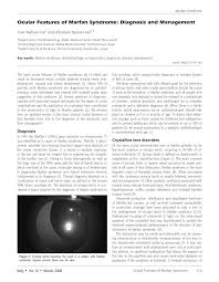Pdf Ocular Features Of Marfan Syndrome Diagnosis And Management