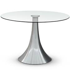 table ronde verre et pied metal chrome tassia 120 cm lestendances fr table ronde en verre table en verre table a manger ronde en verre