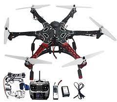 Qwinout Assembled Rtf Full Set 2 4g 9ch F550 Apm2 8 Gps Compass Hexacopter Combo Diy Drone With 2 Axle Aluminum Gimbal Mount F Diy Drone Rtf Drone Drone Camera