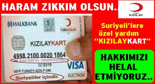 Kredi kartı başvurunuz için şubeye gitmeye gerek yok! Kizilay Dan Suriyeli Lere Ozel Maas Karti Verilmis