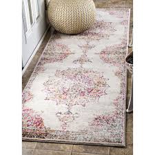 Nuloom Sunny Wildflower Framed Medallion Rug Wildflower Sunny Nuloom Rug Area Rugs Pink Area Rug Medallion Rug