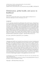 Pdf Globalization Global Health And Access To Healthcare