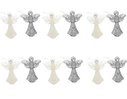 Flip angel over and attach the two small loops across. Christmas Holiday Shimmering Shiny Glitter Angel Ornaments With Gemstones Silver White Medium Pack Of 6 6 X 3 X 1 Buy Online In Bahamas At Bahamas Desertcart Com Productid 42226655