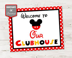 Mickey Mouse Birthday Party Ideas Printable 8x10 Welcome To Our Clubhouse Mickey Mouse Themed Birthday Party Mickey Mouse Birthday Party Mickey Mouse Birthday