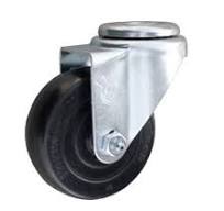 Bolt hole swivel casters with 3-1/2 inch hard rubber wheel