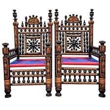 The tannic acid from the tea is wonderful for maintaining wood. Drawing Room Chair Set Original Punjabi Cultural Pakistani Crafts