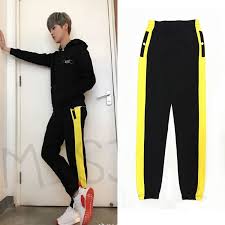 Black And Yellow Pants Mens Side Yellow Stripe Men Casual Black Jogger Pants New 2017 Contrast Color Design Kpop Mens Sweatpants Joggers F Black Jogger Pants Black Joggers Mens Sweatpants