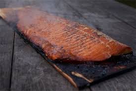 Place the rubbed salmon on the hot plank; Cedar Planked Salmon Fillet With Brown Sugar Recipe Wildwood Grilling