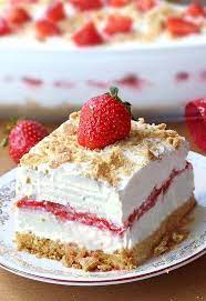 No Bake Strawberry Cheesecake Lasagna Sugar Apron Recipe Desserts Strawberry Recipes Baked Strawberries
