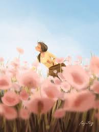 Smell The Spring By Peijin Yang Art Prints Available On Etsy Spring Art Dreamy Art Illustration Art