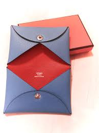 Hermes Calvi Card Holder Bleu Paradis Orange Poppy Craft Bags Hermes Birkin Orange Small Bags