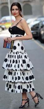 Black And White Polka Dot Skirt Outfit Pin By Misty Bingham On All Things Polka Dot Black Polka Dot Dress Polka Dots Fashion Polka Dots Outfit