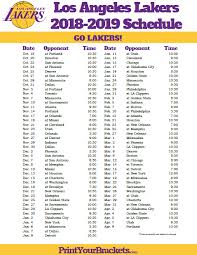 Printable 2018 2019 Los Angeles Lakers Schedule Los Angeles Lakers Basketball Los Angeles Lakers Utah Jazz