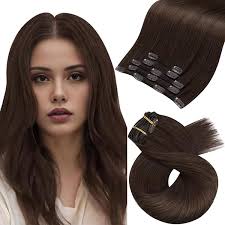 وصلات شعر بشري من فاشين هالو 14 بوصة غير مرئية، لون باليت شعر بشري، 2 أحلك  لون بني يبهت إلى اللون 3 شعر ريمي 27 مميز 70 جرام: اشتري اون لاين بأفضل