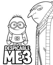 Despicable me 3 coloring pictures for kids. Despicable Me 3 Main Characters To Color Gru And Minion