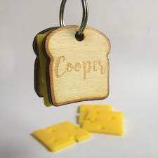 Sandwich Au Fromage Medaille D Identification Pour Chien En Bois Et Plexiglas Plastique Fou Chien En Bois Medaillon