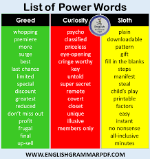 List, the 120 nonsense words appeared only once. List Of Power Words In English With Infographics And Pdf English Grammar Pdf