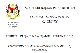 Ini kerana akta kerja 1955 telah menetapkan garis panduan kepada para majikan, yang mungkin ramai terlepas pandang. Pindaan Pada Jadual Pertama Akta Kerja 1955 Dulu Lain Sekarang Lain