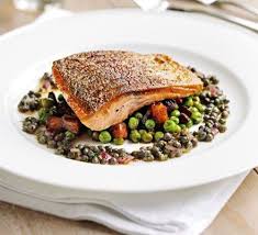 Pan Fried Sea Trout Peas Chorizo Fricassee Recipe Gordon Ramsay Recipe Bbc Good Food Recipes Trout Recipes