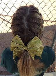 Everything, from the music, the girl. Sport Hairstyles With Bows 54 Super Ideas Cheerleading Hairstyles Sports Hairstyles Bow Hairstyle