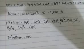 Buku pegangan guru bahasa indonesia smp kelas 9 kurikulum. Hasil Pendataan Tinggi Badan 10 Siswa Kelas 6 Adalah 160 162 164 165 165 168 164 167 170 163 Brainly Co Id