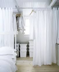 Curtains To Hide A Closet So Doing This And Maybe A Mirror And Bench In The Middle Small Space Storage Closet Curtains Make A Closet