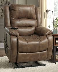 Ashley Furniture Signature Design Yandel Power Lift Recliner Contemporary Reclining Sofa Faux Leather Upholste Lift Chair Recliners Recliner Chair Furniture