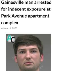 Ethan William Anglin, 22, was arrested last night after several residents  of Park Avenue Apartments reported that he had pulled down his pants after  following them to their apartments. Link in bio