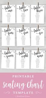 Our Printable Seating Chart Template Allows You To Add Your Guest Names Prin Wedding Table Seating Chart Seating Chart Wedding Template Seating Chart Template