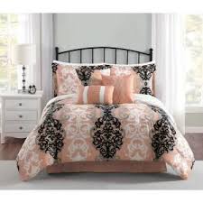 Coral reef duvet cover queen, coral red comforter king, coastal bedding set, aqua blanket, twin xl sheets, baby crib kids bed daybed covers duvetcover. Carmela Home Downton 7 Piece Coral Queen Comforter Set Ymz008008 The Home Depot Comforter Sets Queen Comforter Sets King Comforter Sets
