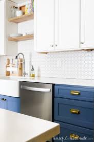The ideas of it is simple yet the ideal blue gray and white two tone kitchen cabinets. Blue White Two Tone Kitchen Reveal Houseful Of Handmade