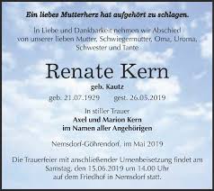 She was married to klaus hildebrand. Traueranzeigen Von Renate Kern Www Abschied Nehmen De