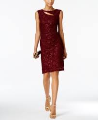 Connected Sequined Lace Cutout Sheath Dress Macys Com Lace White Dress Cocktail Dress Lace White Cocktail Dress
