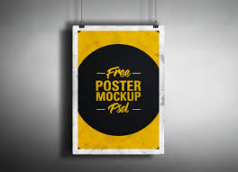 Download Free Retro Hanging Poster Mockup Psd Good Mockups