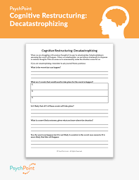 Cognitive restructuring worksheet this worksheet employs the use of socratic questioning, a technique that can help the user to challenge irrational or illogical thoughts. Cognitive Restructuring Decatastrophizing Worksheet Psychpoint
